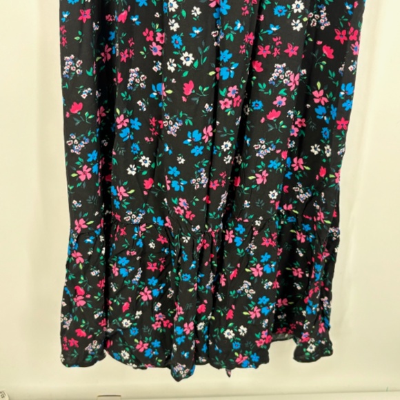 Kingston Grey Juniors XXL Crisscross Maxi Dress Black Pink Blue Floral Print - Picture 6 of 13